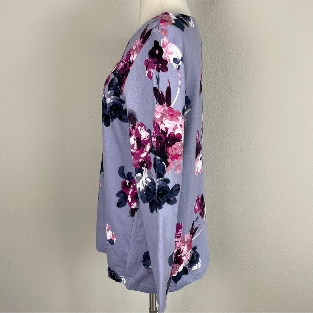 Joules Blue Gray Floral Knit Long Sleeve Top 12 - Picture 4 of 11